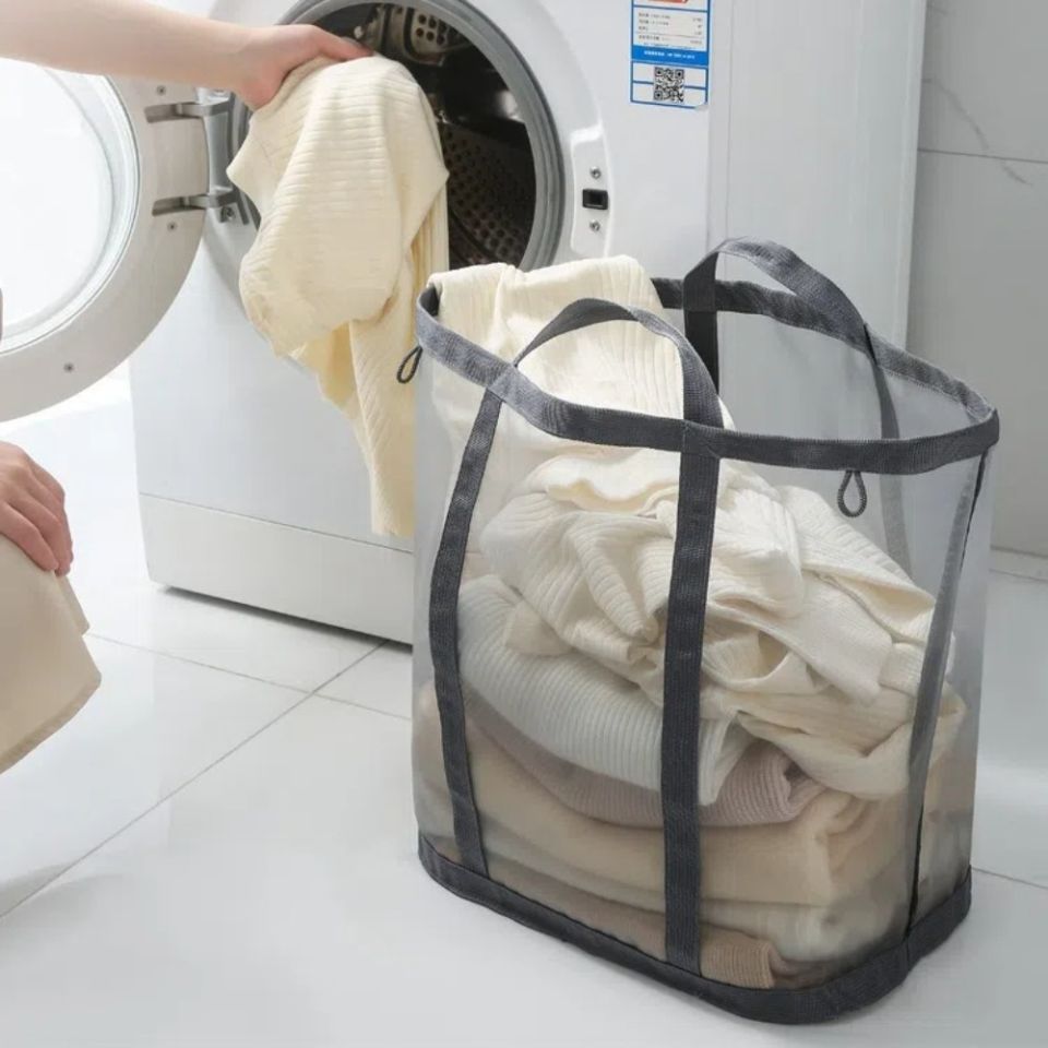 URBAG ตาข่ายแบบตาข่าย ตะกร้าซักผ้าพับได้ จุได้มาก ที่เก็บของกระจุกกระจิก ตะกร้าใส่ของ คุณภาพที่ดี ของเล่นเด็กเล่น ตะกร้าเสื้อผ้าสกปรก สำหรับ hone