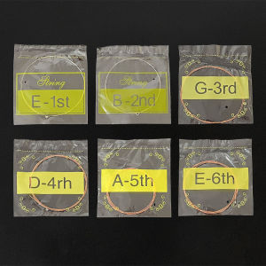 6 Pcs Acoustic Guitar Strings Folk Guitar Stainless Steel Strings Musical Instrument Accessories Easy to Use