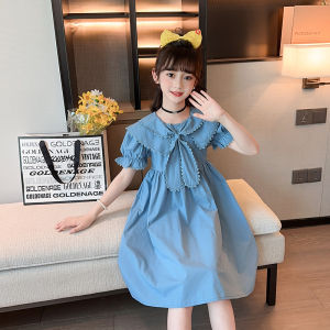 Princess Style Cotton Summer Dress Childrens Clothing Girls Holiday Outfit Korean Style Short Sleeve Printed Skirt