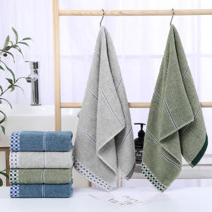 Pure Cotton Big Towel Soft Thick Hand Bath Bathroom Towel High Quality 33*74CM (Grey/Blue/Green)