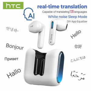 HTC | HTC NE49 TWS Wireless Earbuds Bluetooth AI Translator ENC Noise Cancelling 40H Battery Touch Control Stereo Sports Headphones