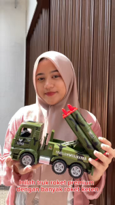 Mainan Anak V-256 MISSILE LAUNCH BTC-3017 Mainan Truk Army Missile Truck Sound & Light Mobil Tentara