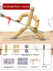 MONLEYTA | Handmade Kung Fu Battle Toy Bamboo Node Monkey King Materials Kit For Primary And Junior High School Students Dual Player