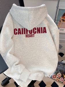 Womens Hoodie Spring Autumn 2024 New Loose Pure Cotton Oversize Heavyweight American Style Couples Clothing