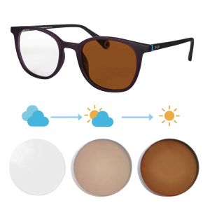Shinu | SHINU Shortsighted Glasses Ladies Photochromic Lenses -2.00 Shortsighted Glasses Change Blue Pink Lens Glasses Women