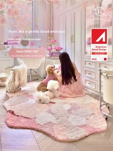 KENZAKI | Pink Irregular Washable Carpet Floor Mat