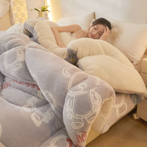 Double Faced Flannel Thick Winter Lambwool Quilt