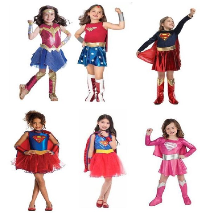 Halloween Children's Magic Power Superwoman Marvel Woman Anime Cosplay ...