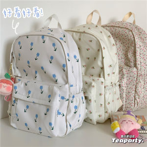 Tulip Schoolbag Female South Korea Ins Artsy Fresh Junior High School Student Student Backpack College Backpack