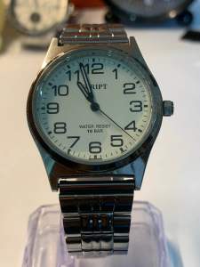 Đồng hồ nam nữ SCRIPT JAXIS size trung 34mm chống nước 10BAR đáy xoáy dây thép không gỉ khóa thông minh
