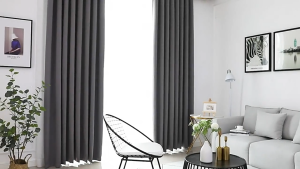 Blockout High Quality 5/6/7/8/9FT Blackout Curtains/Langsir Tingkap With Modern Ring UV Sunblock Ready Stock