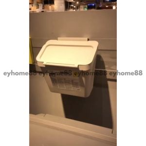 WEO IK6679 Tempat sampah wadah serbaguna plastik dengan tutup untuk digantung uk 23X16X22cm