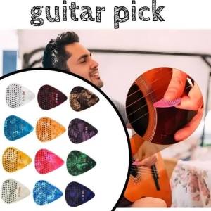 Guitar Picks with Grips Non-slip Includes Thin Medium Heavy Guitar Pick 0.46 0.71 0.96mm Variety Colorful with Holder