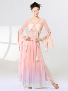 Supreme Yixiuge Classic Dance Body Conjunct Flared Sleeves Elegant Chinese Dance Performance Costume For Students Art Exams Practice Dances