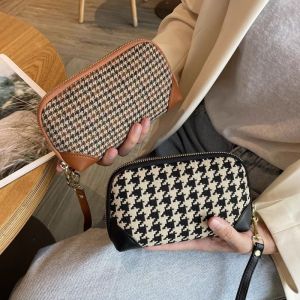 Soft Leather Clutch Wallet Womens Bag Simple Versatile Coin Purse Handbag Korean Style Canvas Material Pure Color Design