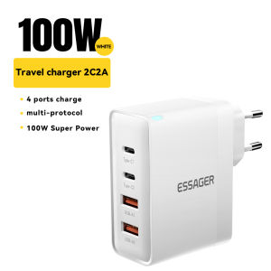 Essager 100W 2C2A Desktop Charger GaN USB C PD Fast Charging Station QC 3.0 PD 3.0 Type C Quick Charge For iPhone Samsung Huawei MacBook Mobile Phone Chargers