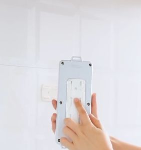 Wall-Mounted Sticker Punch-Free Plug Fixer: A Home Self-Adhesive Socket Fixer Cable Wire Organizer Seamless Power Strip Holder