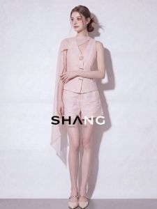 SHANGSHA | Autumn Elegance Style Age-Defying Classic Pink Outfit Set