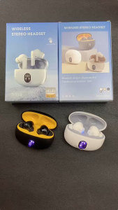 TWS baru Earphone Bluetooth 5.4 Waterproof Wireless Headphone 9D Stereo Olahraga Earbud Mic LED