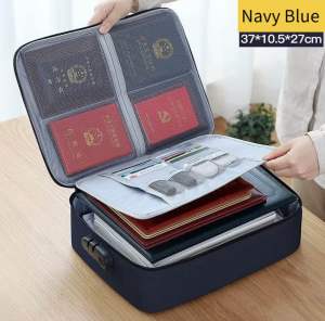 Document Storage Bag Waterproof 3 Layer Password Lock Passport Certificate Deed Card Organizer工作包电脑包文件包卡包收纳包