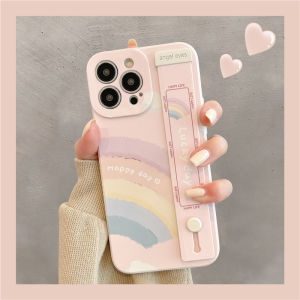 Doodle Oil Painting Silicone Phone Case with Wristband Full Cover for Samsung S24 S23 plus S25 Women S21FE Straight Edge 22Ultra Note20 Anti-Fall S20/S10+ Personalized Creative S9