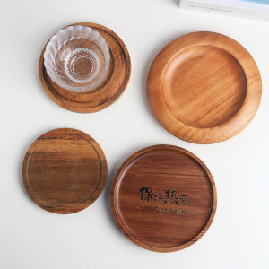 Commercial Wooden Cup Mat Tea Cup Coaster Real Wood Tea Ceremony Gongfu Calligraphy Logo Engraving Waterproof Non-deformable