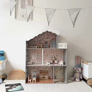 JewelRaes Belle Dollhouse for Kids - Big Wooden Dollhouse with complete Accessories