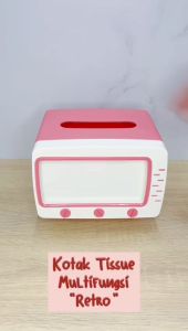 Kotak Tisu Multifungsi / Storage Box Serbaguna / Tempat Tissue 151 GSF / Kotak Tissue Tisue Box Bentuk TV Retro Jadul dan Stand Holder Dengan Kaki Multifungsi Terbaru