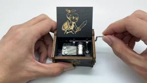 Zelda Wooden Music Hand Crank Wood Legend of Zelda Theme Musical Boxes Antique Engraved Carvings