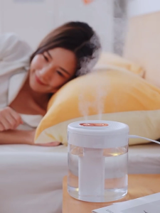 YIOMIO Health Ultrasonic Humidifier UV sterilization Aroma Diffuser Double Nozzle Essential Oil LED Light 1.5L Tank for Large Room Baby fresh air Easy to Fill & Clean