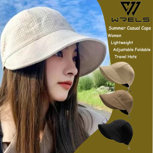 WRELS | Summer Casual Caps Women Lightweight Adjustable Foldable Travel Hats UV Protection Sunscreen Camping Commuting Sun Visors