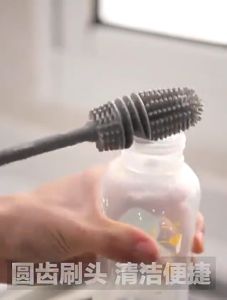 Sikat Silikon Gagang Panjang Pembersih BOTOL SUSU GELAS Cangkir Silicone Brush Stick