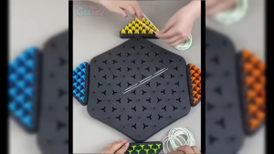 【SG Stock】New Geometry Chain Board Puzzle Triangle Chess Table Games Rubber Band Training Educational Toys For Kids