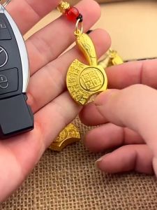 已开光 招财【老师推荐】十二生肖代代有福钥匙扣可旋转福斧葫芦挂饰礼物 Zodiac Fortune Rotating Dragon Car Key Chain Gift for Generations