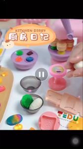 Combo máy làm bánh làm kem chơi kèm với bột nặn Tedu