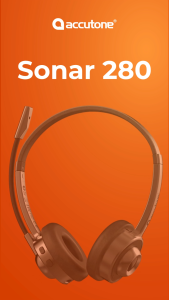 Accutone Sonar 280 Wireless Bluetooth Headset with Passive ENC Microphones | Call Center WFH Zoom