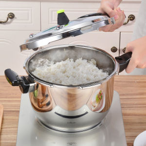 หม้อต้มความดันสูงสเตนเลส 304 ขนาดเล็ก เครื่องทำน้ำอุ่นไฟฟ้าแบบใช้กับแก๊ส หม้อต้มความดันระบายความร้อนได้ดี หม้อต้มความดันแบบป้องกันการระเบิด