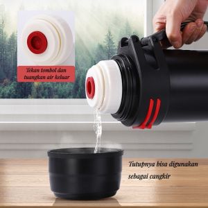 Termos Air Panas 2 Liter / Termos Vacuum Flask Stainless 304Cangkir Air Olahraga Luar Ruangan12 Jam Tetap Hangat