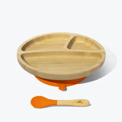 Avanchy Stainless Steel Baby Bowl Child Feeding Dish Training Plate Suction Cup Baby Dinnerware Toddler Meal Time Accessories