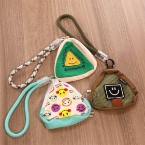 KORMAEX Korean Style Cute Funny Face Earphone Bag Mobile Phone Card Holder Lanyard Storage Pouch for Students And Girls