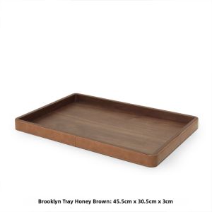 LAMOME DECO | Walnut Wood and Leather Snack Storage Tray