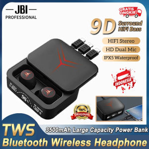 2023 Baru Earbuds TWS 3500mAh Powerbank Headphone Dengan True Wireless Stereo Microphone Headset Gaming LED Display JBI