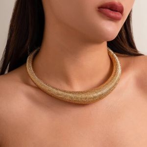 Ingemark | Ingemark Exaggerated Heavy Metal Chunky Torques Necklace for Women Punk Vintage Thick Chain Short Choker Jewelry Steampunk