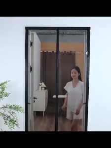 Magnetic Screen Door automatic closing folding screen door Anti mosquito insect invisible screen door Punch-Free Self-Adhesive Anti Mosquito Telescopic Invisible Accordion Door for Home Durable and not damaged