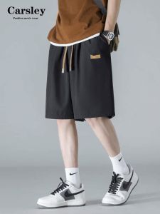 American Style Loose Mens Shorts Summer Ice Silk Breathable Casual Pants New Versatile Quick Dry Sports Pants Youth Energy Style