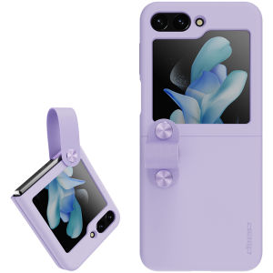 NILLKIN Finger Strap Liquid Silicone Folding Case for Samsung Galaxy Z Flip 5 Flip Cover Phone Case with Kickstand