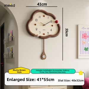 MEISD | Cloud-shaped Quiet Wall Clock Creamy Minimalist