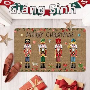 VIKAMA Nutcracker Giáng Sinh Thảm Trải Sàn Chống Trơn Trượt Thấm Hút Phong Cách Hiện Đại In Hình Người Lính Thảm Chùi Chân Cho Hành Lang Hiên Nhà Xmas Trang Trí Dễ Dàng Chăm Sóc Quà Tặng