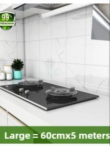 Kitchen Wall Stickers PET Bathroom Moisture-Proof Self-Adhesive Oil-Proof Stickers Multi-Function Stove Top Wallpaper