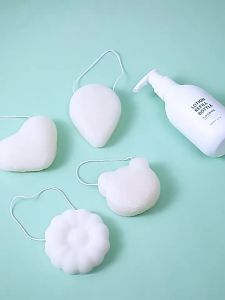 Artifak Mandi Kanak-kanak Jepun Span Konjac Semulajadi Tidak Merosakkan Kulit Span Muka Mandian Bayi untuk Bayi